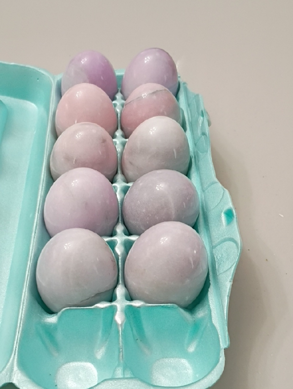 Pastel Lavender & Pink Decorative Egg Sculpture Set - Home Art